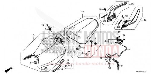 SELLA/MANIGLIA POSTERIORE CB500FF di 2015